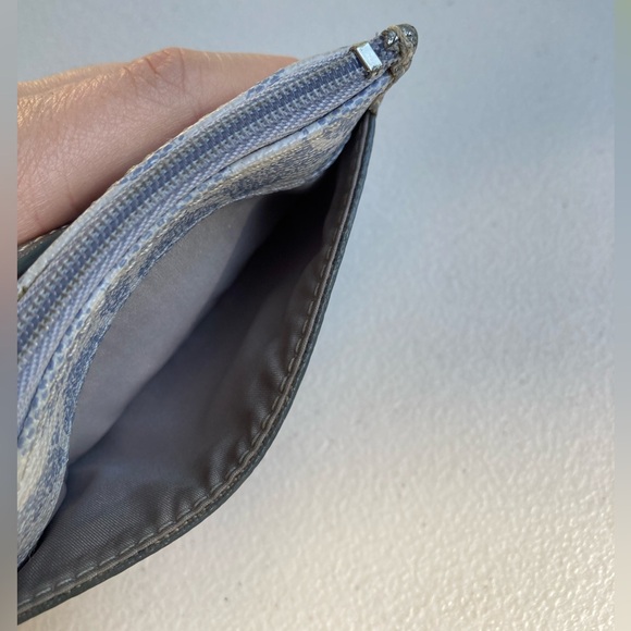 Coach Periwinkle Denim Look Signature C Zipper Pouch Card Holder Key Chain Bag - Picture 4 of 17